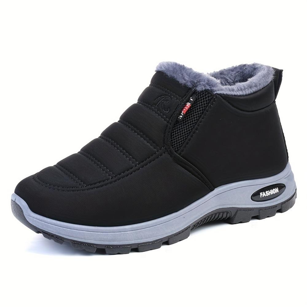 Men's and Women's Solid Colour Fluffy Boots, Thick Sole Soft Bottom Winter Warm Lining Boots, Non-slip Warm Snow Boots