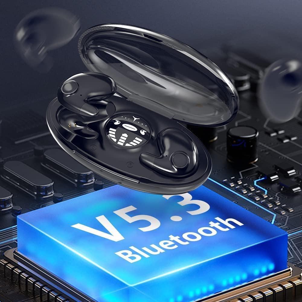 Беспроводные наушники Invisible Sleep с чехлом для зарядки, скрытые наушники Bluetooth 5.3, легкий вес, удобство ношения, водонепроницаемость IPX5 с шумоподавлением