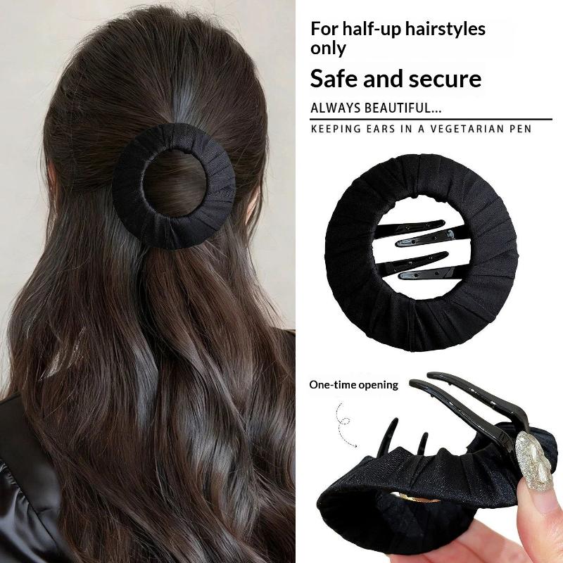 Soft Padded Flat Pancake Hair Claw Clip Non Slip Fashion No Trace Hair Clip for Women Sports Sleep Home
