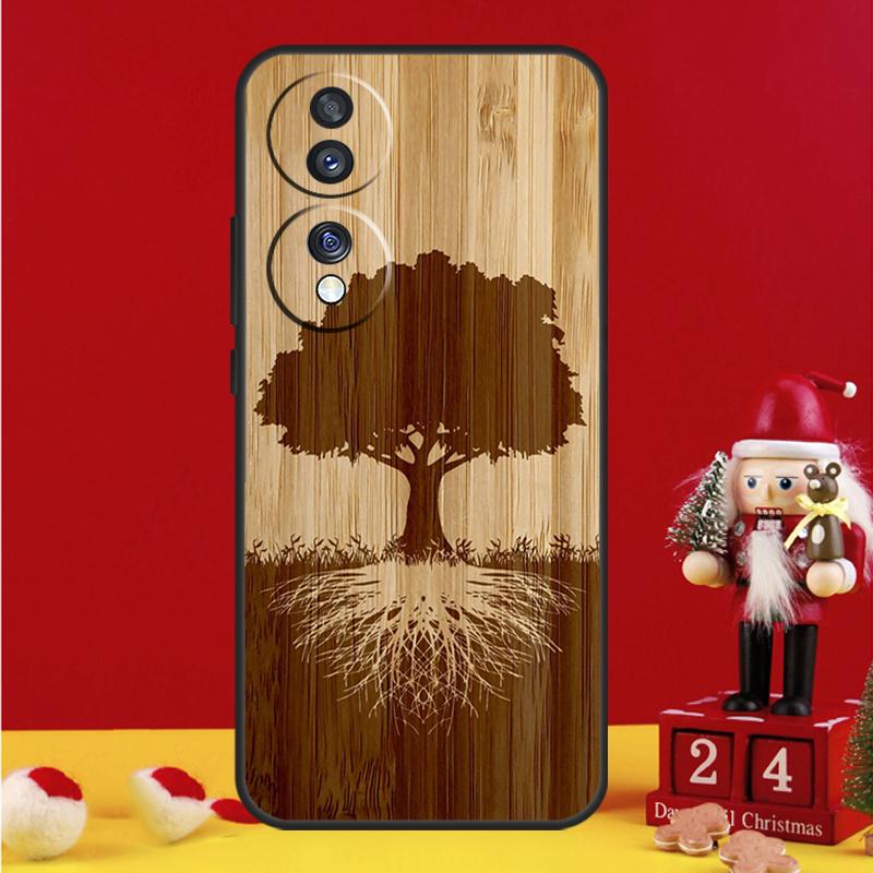 Tree Flower Bamboo Wood Case For Honor Magic 8 5 6 7 Pro Honor Win RT 50 70 90 200 400 Lite X8c X9b X9c X9a X9d Cover