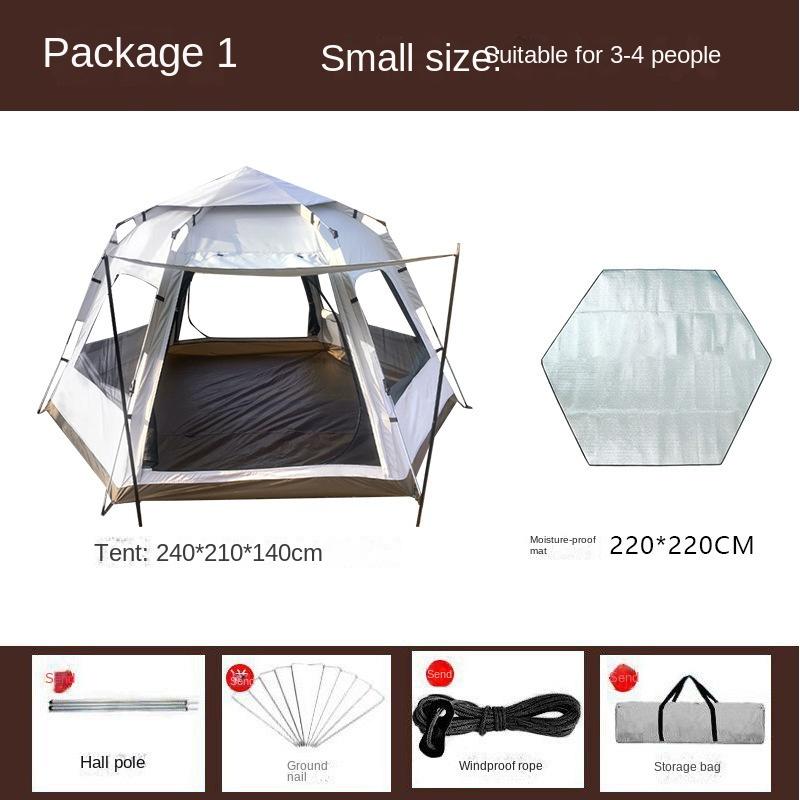 Уличная палатка, автоматическая шестиугольная палатка, непромокаемая палатка для кемпинга, портативная палатка для кемпинга, парковая палатка, навес