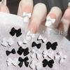 50 шт./лот, черный, белый цвет, бант для дизайна ногтей, очаровательные украшения, 3D украшения для ногтей, ювелирные изделия, классический маникюр, сделай сам, аксессуары из смолы