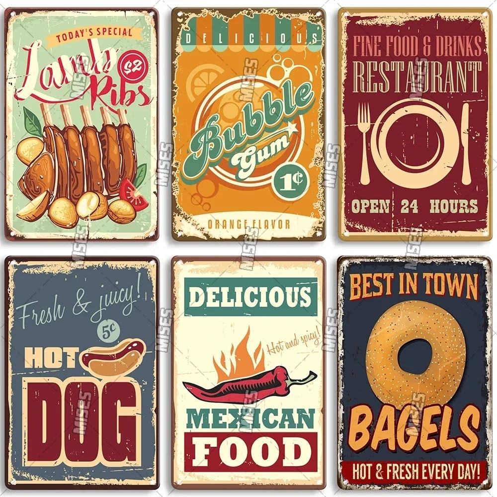 Food Metal Sign Kitchen Metal Poster Home Garage Man Cave Industrial Decor High-Quality Decorative Plate Metal Plaque