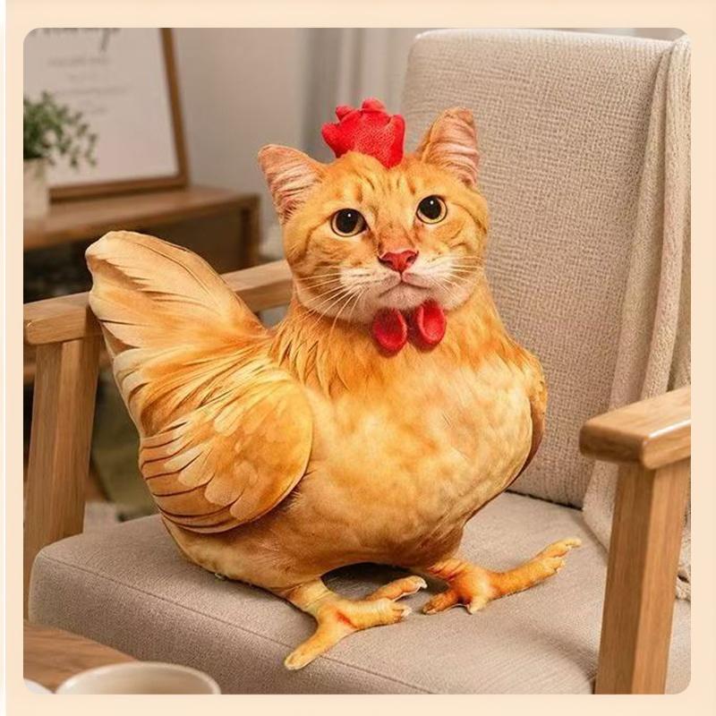 Creative Cat Chicken Shaped Plush Toy Soft Fluffy Stuffed Doll Non-Irritating Fabric Perfect for Home Decor Baby Shower Gift Option
