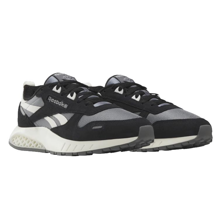 Reebok Классические кожаные кроссовки унисекс Hexalite Black Pure Grey Core-Black Pure-Grey-6 Chalk 100074408