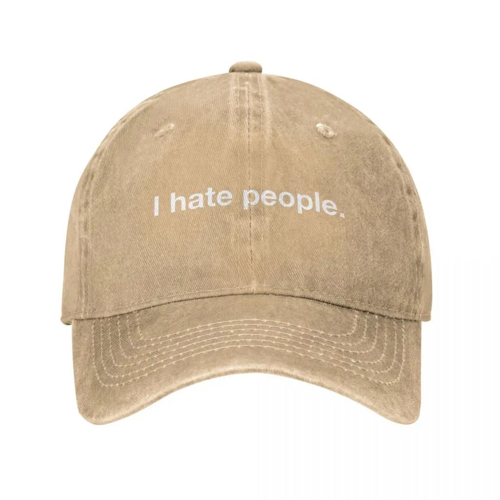 Vintage Cotton I Hate People Baseball Cap For Boy Girl Snapback Sun Hats Sarcastic Solitary Autism Anxious Anxiety Shy Cap Hats