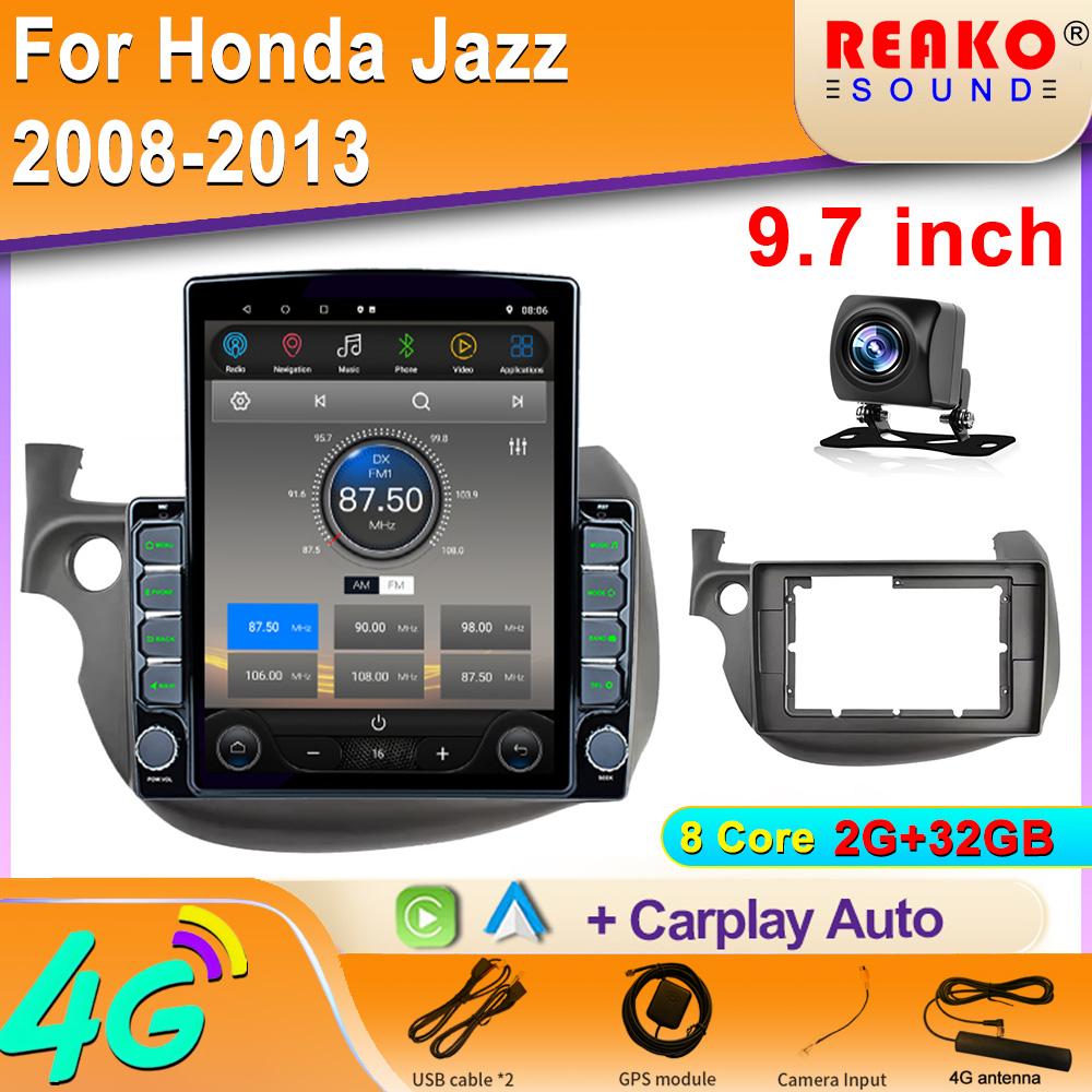 9,7-дюймовый вертикальный экран Tesla Android 12.0 автомобильное радио для Honda Fit Jazz 2007-2013 Carplay GPS навигация мультимедийный плеер