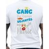 Men'S Funny French Gangster Bachelorette Party T-Shirt | Back Print "Gangsta'S In Love" Design With Champagne & French Text - Crew Neck Casual Shirt