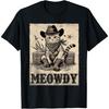 Meowdy Кошачьи Футболки для Мужчин Женщин Детей Забавная Кошка в Стиле Кантри Футболка(7)