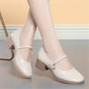 Fashion Women's Shoes Mary Jane Style Ladies Shoes Mid Heel Shallow Mouth Round Toe Solid Color Women's Shoes Office Party Shoes