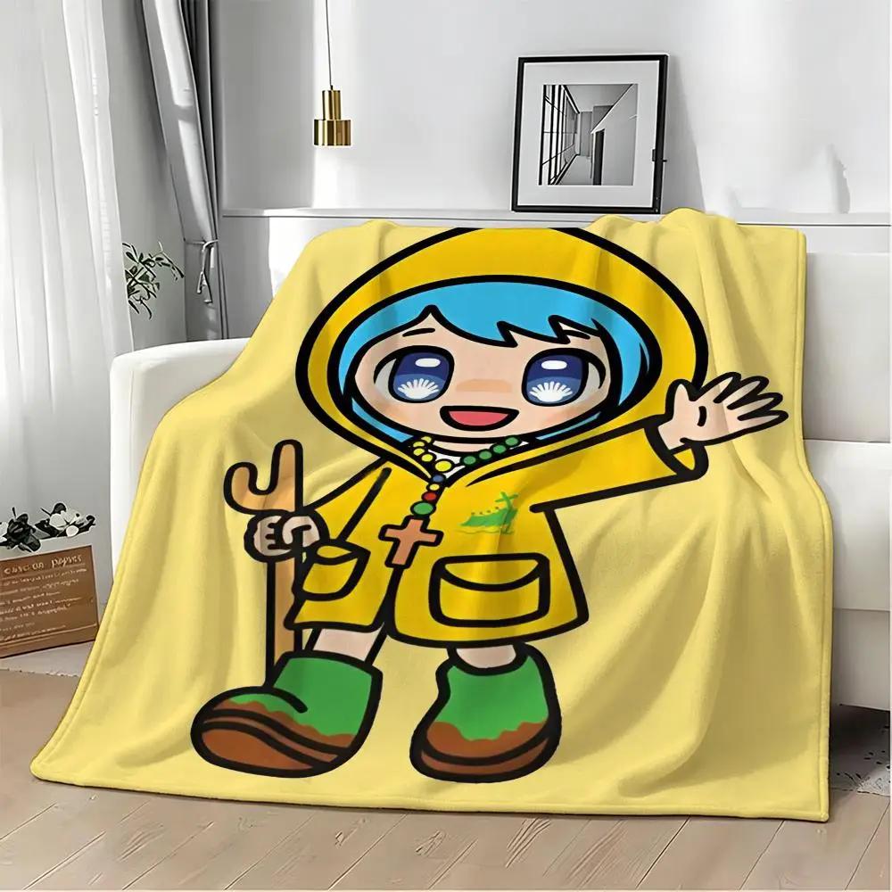 Cute Cartoon L-luce Throw Lightweight 240g Flannel Blanket Soft Skin-friendly for Summer Cooling