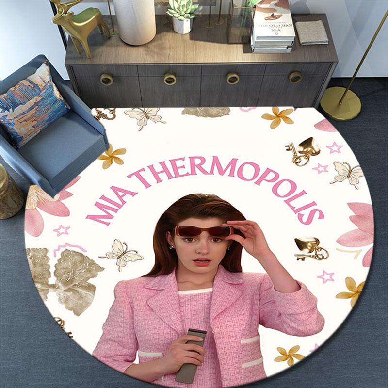 Anne Hathaway pattern round rug,Carpet Rug for Living Room Bedroom Playroom ,Non-slip Floor Mat,Holiday Gifts and Birthday Gifts.