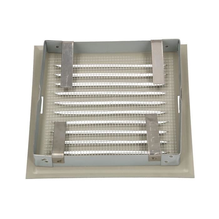 Grille de ventilation KOTARBAU - 14 x 14 cm - Métal - Anthracite - Avec moustiquaire