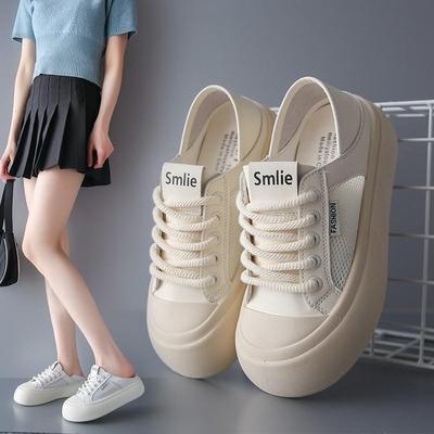 Европейская станция, туфли с большой головкой, женские весенние новые двухсторонние дышащие туфли на платформе, глупая обувь, повседневная белая обувь для женщин