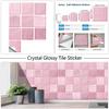 10 шт. Розовый кирпич Кристальные наклейки на стену Имитация кирпича Украшение для спальни Водонепроницаемые Самоклеящиеся Обои-плитка Декор для кухонного шкафа