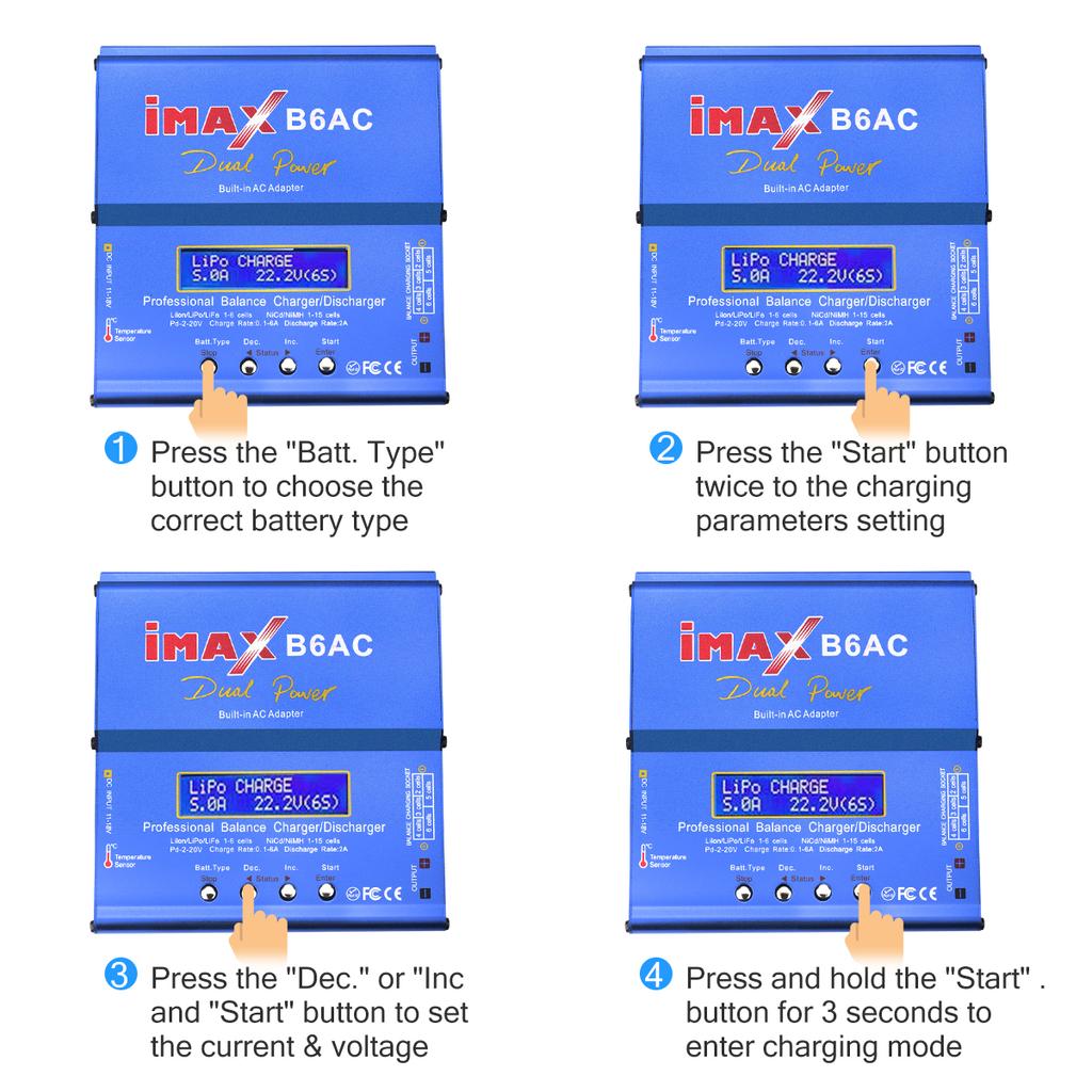 B6AC 80W 6A Зарядное устройство-балансир Lipo для NiMH NiCd Lipo LiFe Li-ion Pb аккумуляторов, дисплей LCD, RC зарядное устройство-разрядник, XT60