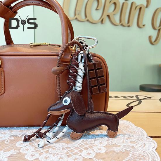 Такса брелок сумка кулон искусственная кожа милый щенок собака талисман подарки подвесные украшения для сумок сумки кошельки ретро стиль аксессуары