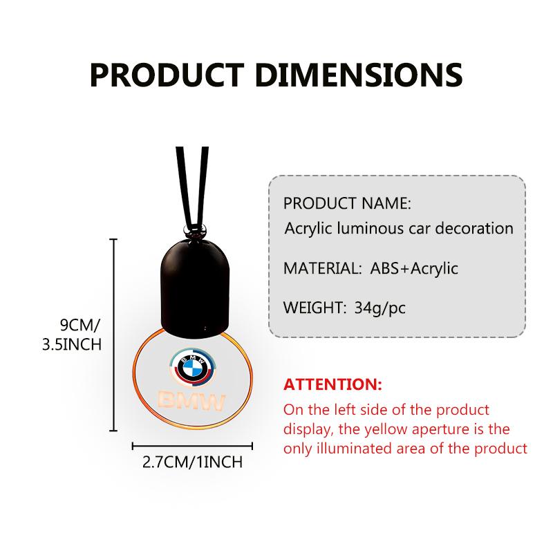 AAA1 Luminous Acrylic Pendant Car Decor Rear View Mirror Accessories For BMW 1 3 4 5 6 7 Series M X1 X3 Performance Alpina G20 F20