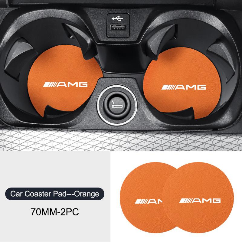 2PCS Car Water Cup Non Slip Pad Coaster Mat Interior Accessories for Mercedes Benz W166 W213 W246 W176 W177 W205 C260 C200 C300