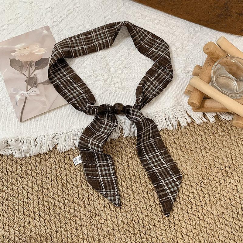 New Spring Retro Single Bead Silk Scarf - Fashion Satin Versatile Outdoor Travel & Photography Wrap for Women