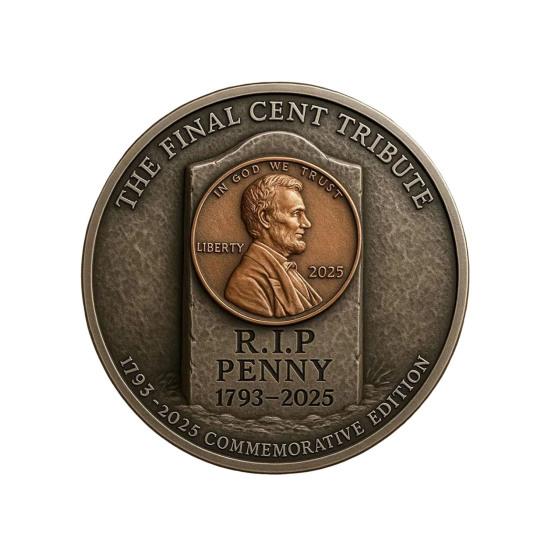 Финальная монета-цент к столетию Необращавшаяся Последняя отчеканенная монета-пенни Памятная монета Символический последний пенни Сувенир 3D-гравированная монета-челлендж для коллекционеров