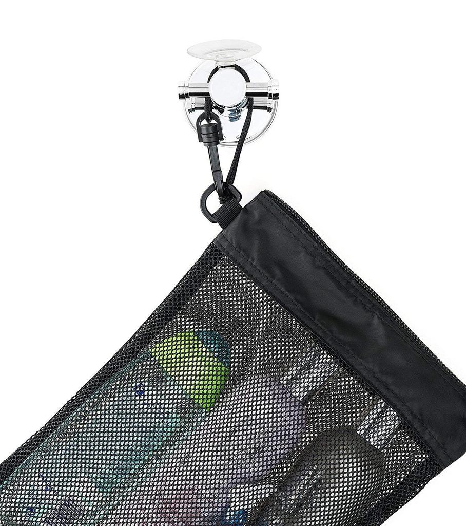 Black Portable Hangable Mesh Bath Storage Bag Set