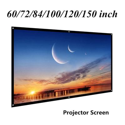 Портативный экран для проектора HD 16 с диагональю 120/100/84/70/60 дюймов:Складной 9-диагональный проекционный экран