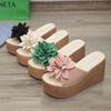 Women Platform Slippers 2024 Summer New Wedges Sandals Flower Women Shoes High Heel Slippers Women Zapatos De Mujer