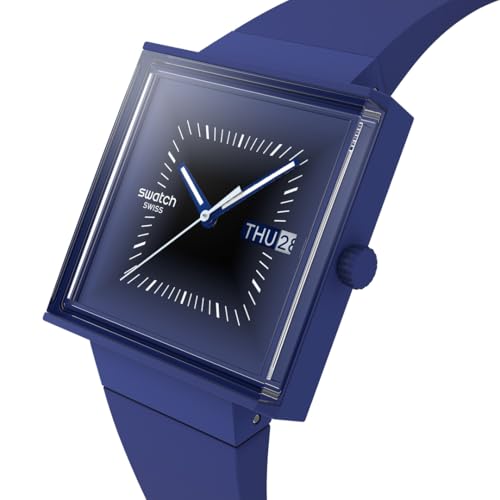 Часы Swatch Square Bioceramic Squarely Blacklight, SO34N700, Унисекс/Взрослые