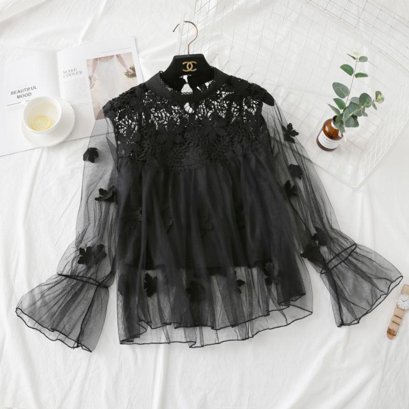 GMXIA Женские модные повседневные весенне-осенние однотонные блузки и рубашки с круглым вырезом и длинными рукавами с принтом