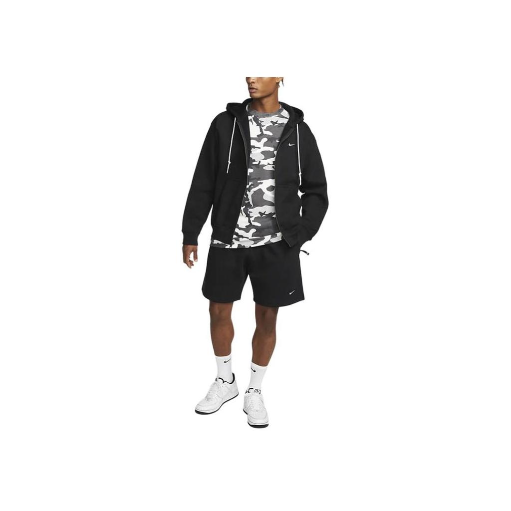 Nike Solo Swoosh Свободная куртка с капюшоном и простым логотипом Мужские куртки черные DR0403-010