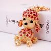 Rhinestone Poodle Keychain: Cute Puppy Ornament for Women's Bags