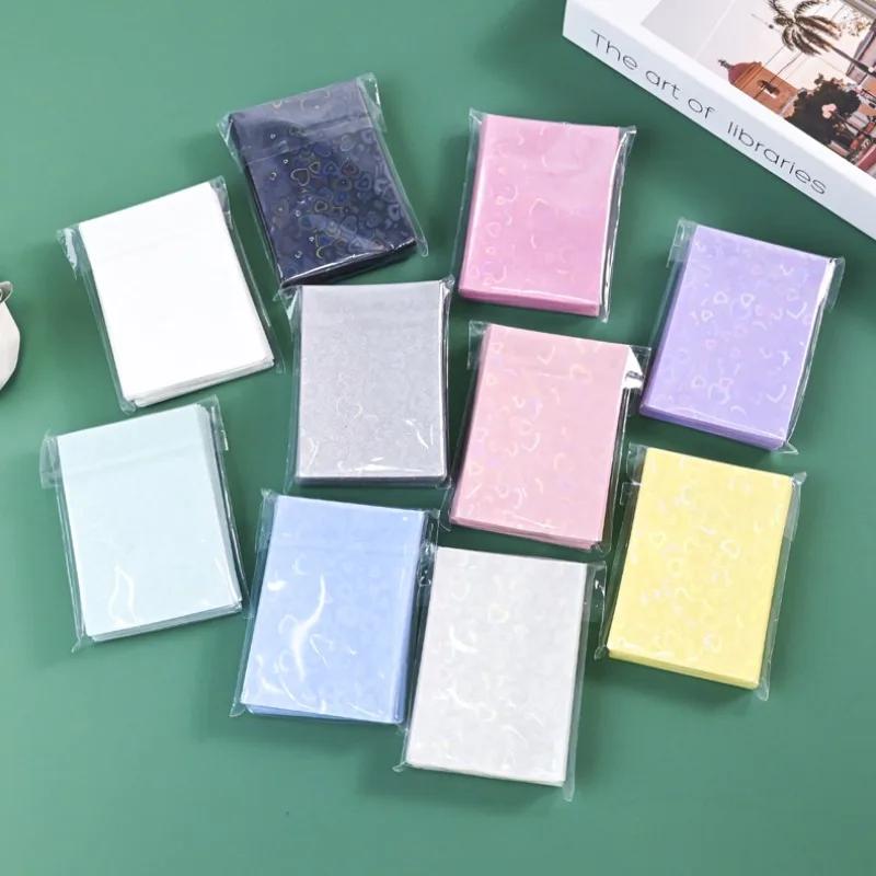 50pcs Simplicity Shiny Kpop Idol Photocard Holder Chic Ins Korean Glitter Heart Style Photocard Cover Case ID Student Card Film