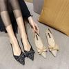 Fashion Comemore Pointed Toe Flat Shoes for Women Shallow Black Sweet Bowknot Slip On Female Shoes Party Footwear Black Zapatos Mujer 40