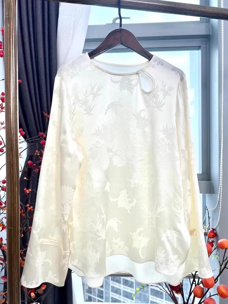 Шелковый креп Национальный стиль Дзен Чайный художник Топ