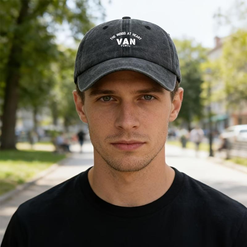 Fashionable and versatile printed letter VAN baseball cap suitable for outdoor vacations and travel