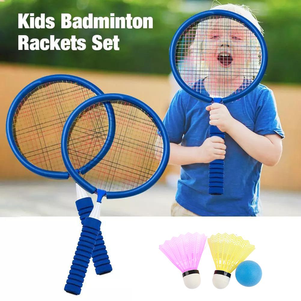 Badminton Rackets Set Portable Badminton Rackets with 2 Shuttlecocks and Carrying Bag for Children