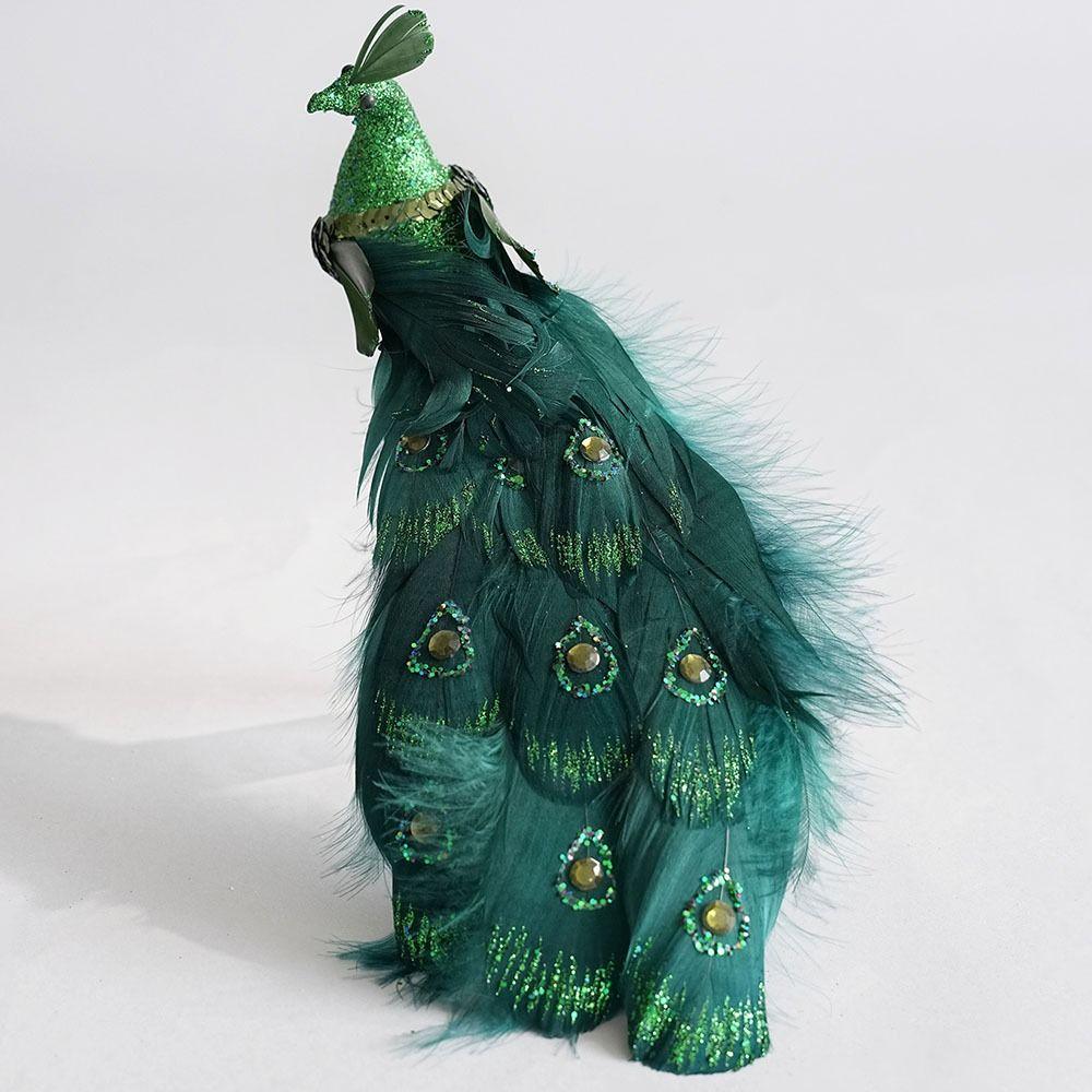 New Shimmering Christmas Peacock Decoration Realistic Feathers DIY Crafts Peacock Foam Cartoon Simulated Peacock Navidad Decor