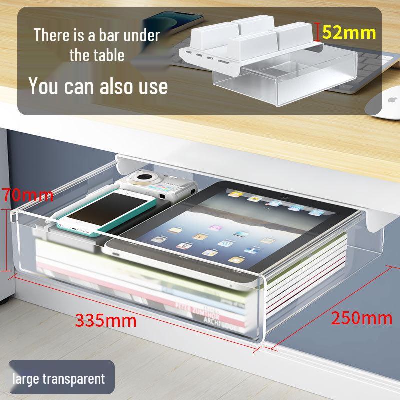 Невидимый органайзер под стол: Ящик без сверления для офисных канцелярских принадлежностей