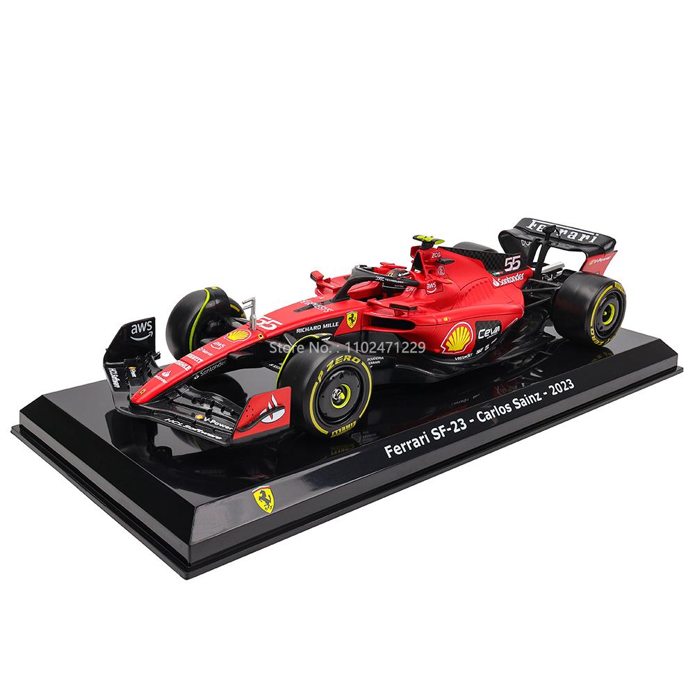 ABAJ1 Bburago 1:24 модели F1 разного стиля 2022~2025 Ferrari SF23 №16 Леклер №55 Сайнц Симуляция Модель автомобиля из сплава Изделия Декор