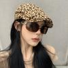 Леопардовый принт шляпа вперед женская 2024 новые модели весна и осень кепка ретро берет иностранный стиль красивая шляпа