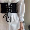 Retro Elastic Body Shaping Belt Waist Seal for Women Wearing Versatile Decorations with Dress Waist-hugging Black Belt for Women