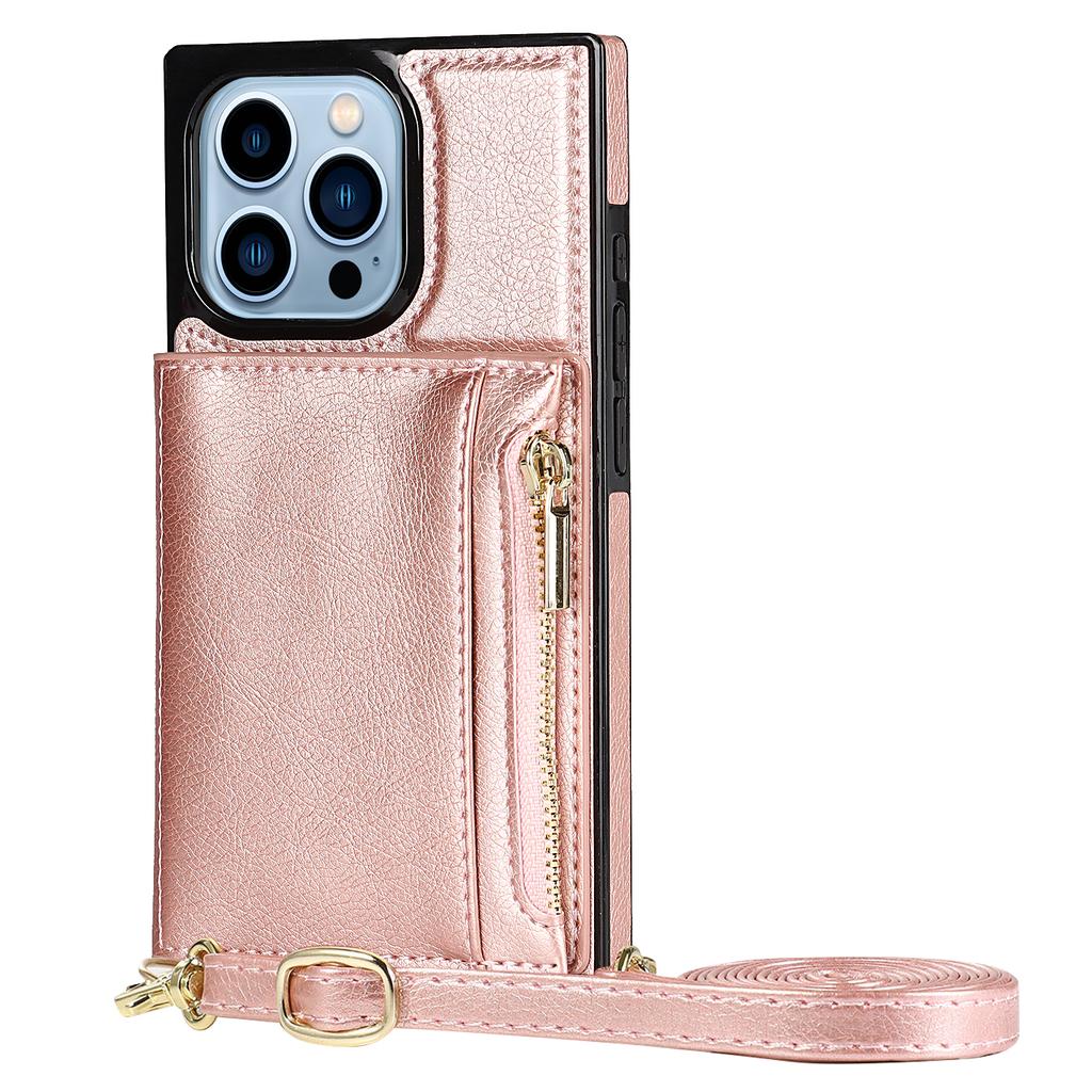 Многофункциональный кожаный чехол-бумажник с ремешком через плечо для iPhone 15 14 Plus 13 12 11 Pro Max XSMax для Samsung S23 S22 S21 Ultra Plus S21FE Huawei Mate 40