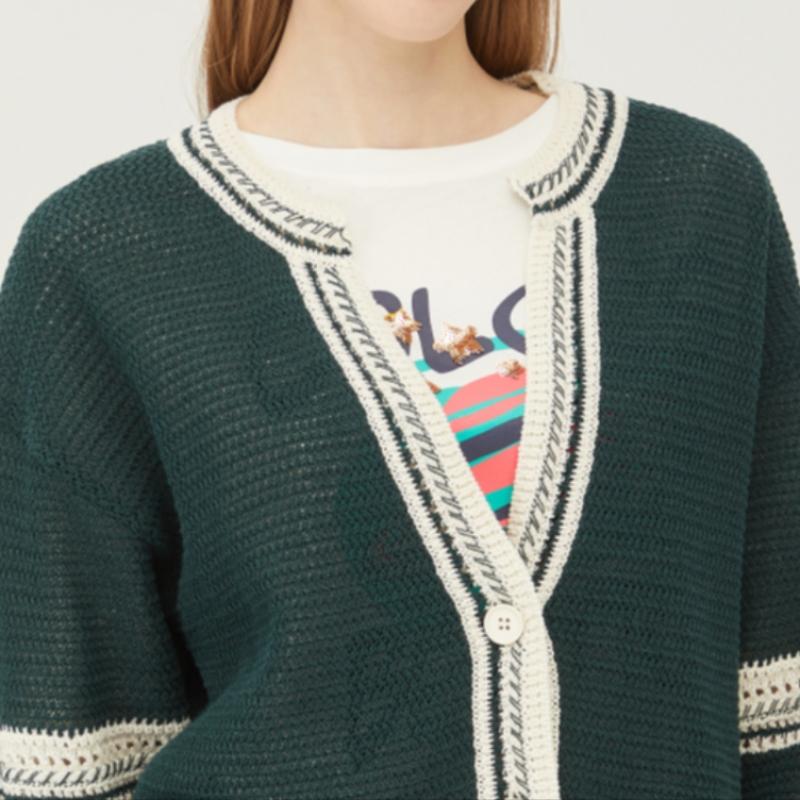 Benetton Кардиган Benetton Squash Sleeve Color Knit Cardigan Bakc50431