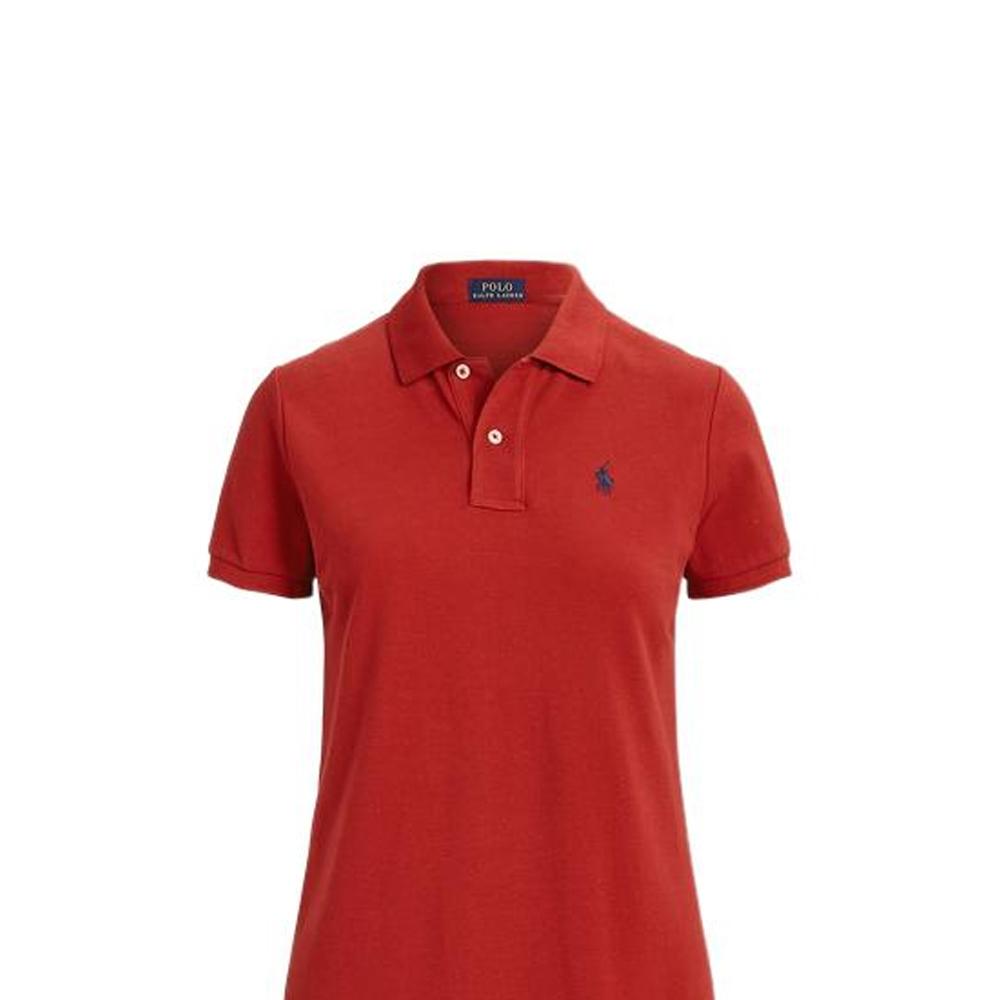 Платье поло Ralph Lauren из хлопковой сетки Женские платья Красный WMPODRSNFA20227-600