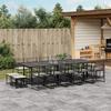 VidaXL 15-piece Garden Dining Set Black Cushions Braided Resin, Outdoor Dining Set 3295021