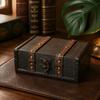 Clasp Lid Decorative Chest Box Vintage Style Wooden Trinket Box Jewelry Wood Chest  Home Decoration