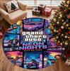 Круглый коврик с узором Grand Theft Auto VI, коврик для помещений/улицы, для пикника, игровой комнаты, спальни, офиса, гостиной, ковер для декора дома, подарок на день рождения