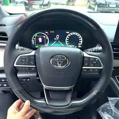 Для Toyota Sienna Highlander Grand Highlander Kluger -2026 Ручная прошивка Яркое покрытие руля из углеродного волокна Интерьер