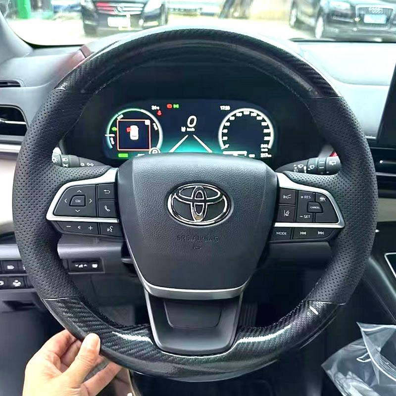 Для Toyota Sienna Highlander Grand Highlander Kluger -2026 Ручная прошивка Яркое покрытие руля из углеродного волокна Интерьер